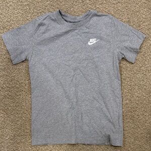 Nike Gray Short Sleeve Tee with White Swoosh Logo